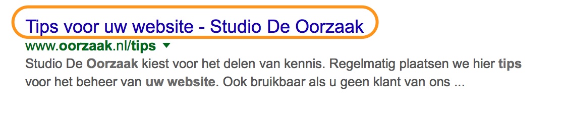 De paginatitel van uw website tonen in Google zoekresultaten